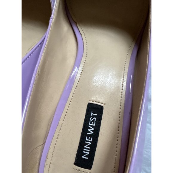 Lilac Patent Leather Pointed Toe Heels With Transparent Block Heel Size 11 - Picture 11 of 11